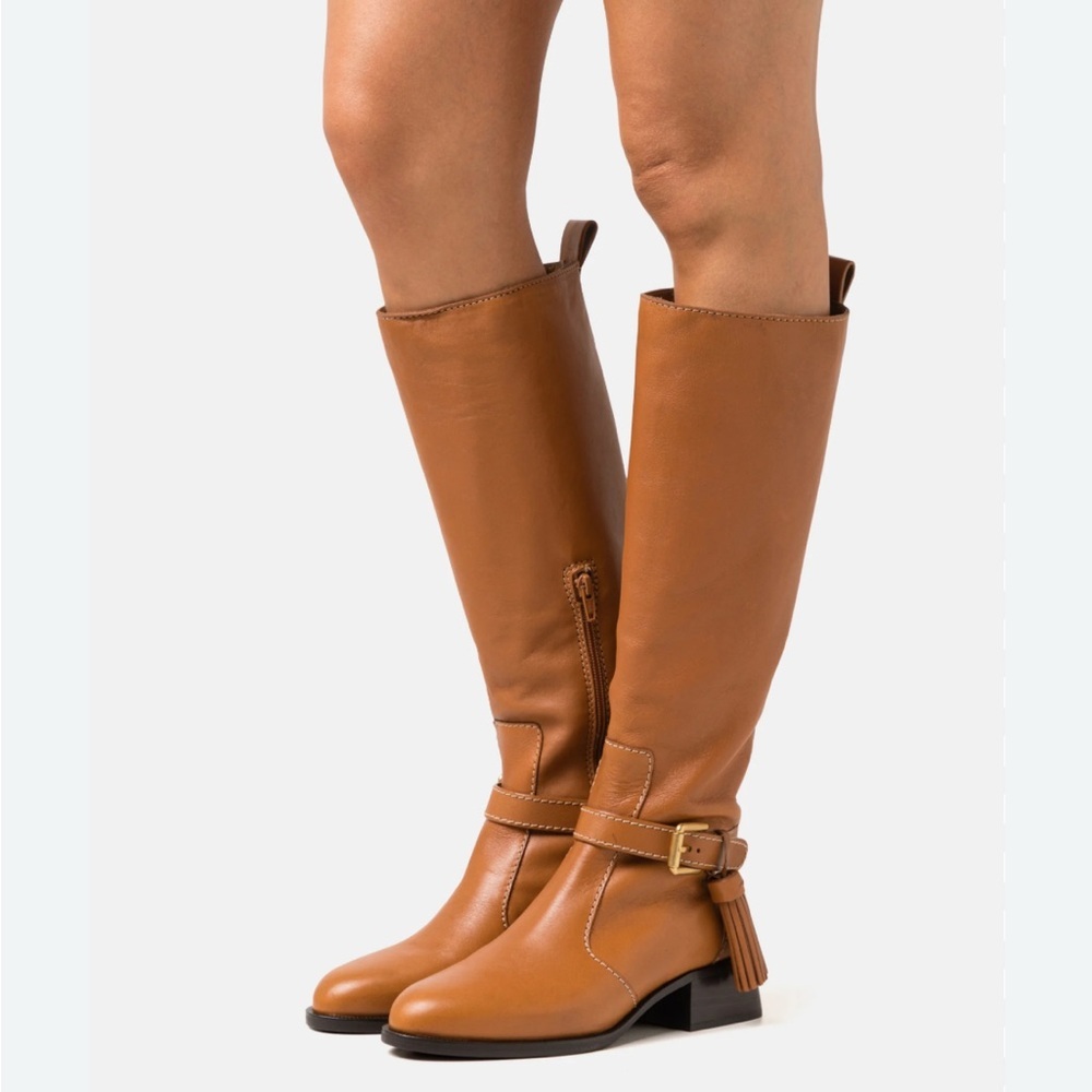 See By Chloe Tan Leather Heeled Boots